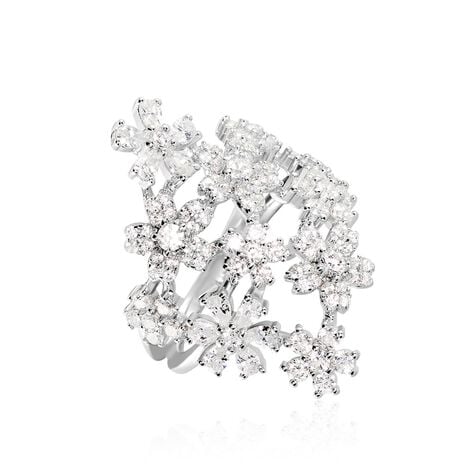 Bague Midnight Flower Argent Blanc Oxyde De Zirconium - Bagues avec pierre Femme | Histoire d’Or