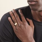 Chevali&egrave;re Plaqu&eacute; Or Jaune Gyorgy Oxyde De Zirconium - Bagues solitaires Homme | Histoire d&rsquo;Or