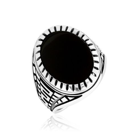 Bague Thimeo Argent Blanc Onyx - Bagues solitaires Homme | Histoire d&rsquo;Or