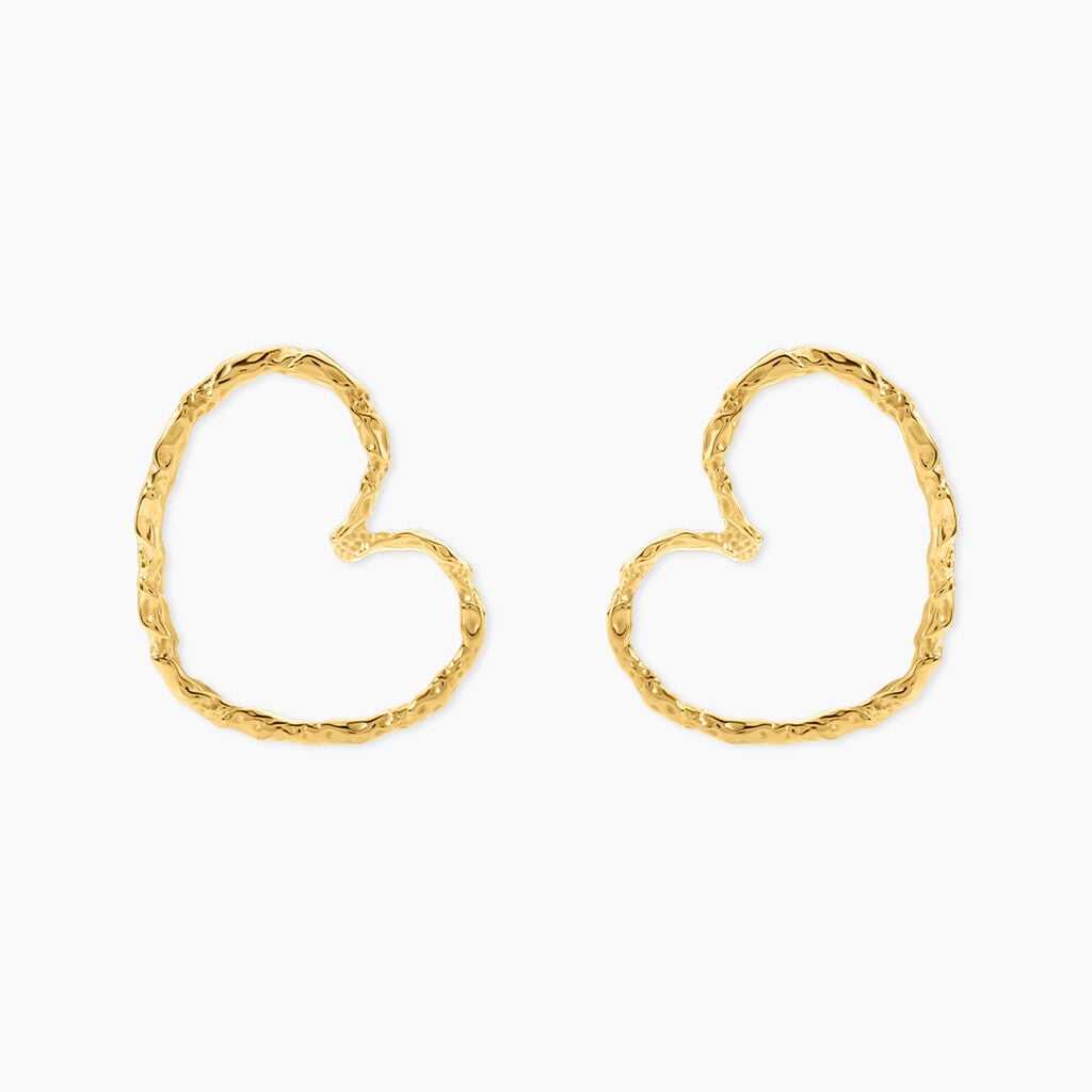 Boucles D'Oreilles Puces Sylia Acier Jaune - Boucles d'oreilles fantaisie Femme | Histoire d&rsquo;Or