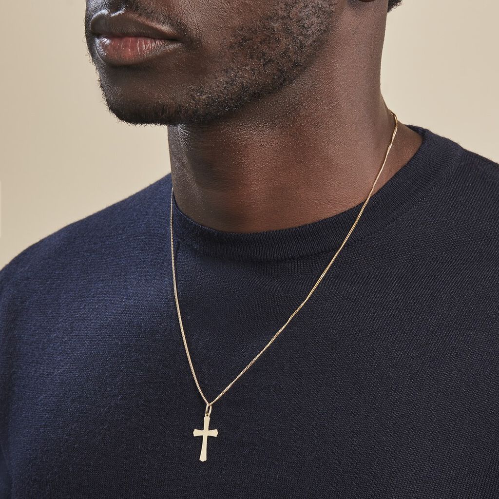 Pendentif Benny Croix Ciselee Or Jaune - Pendentifs Baptême Famille | Histoire d’Or