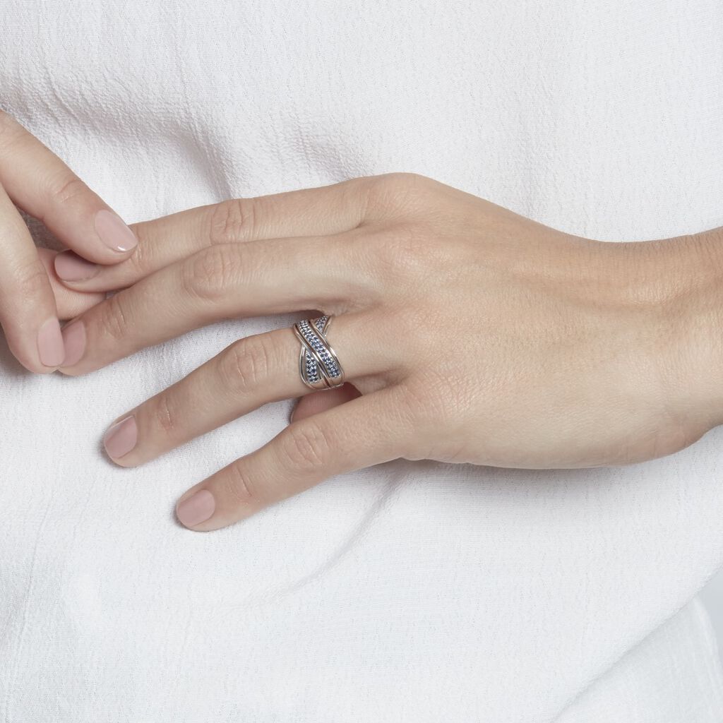 Bague Or Blanc Mauraine Saphirs - Bagues avec pierre Femme | Histoire d’Or