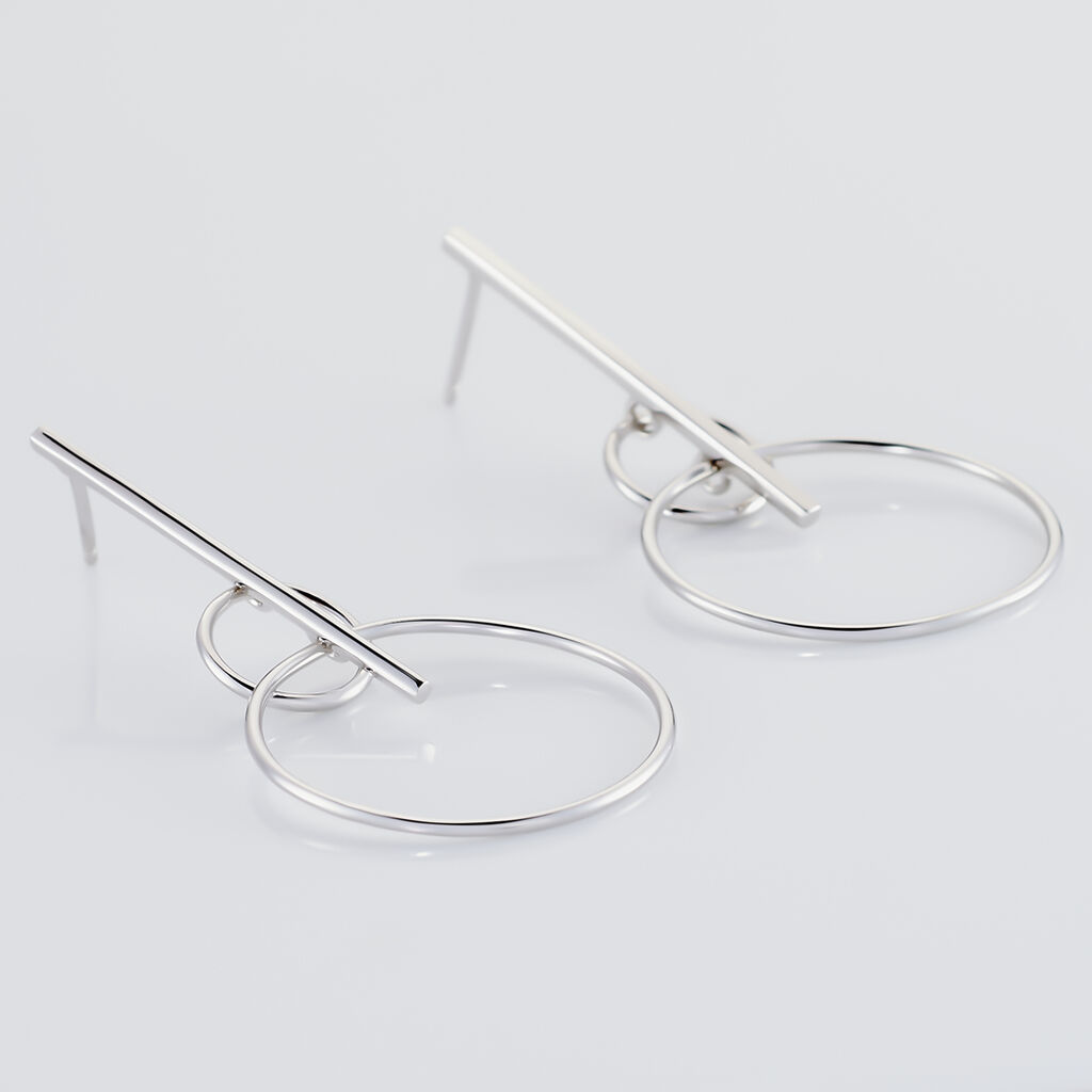 Boucles D'oreilles Pendantes Enissa Argent Blanc - Boucles d'oreilles fantaisie Femme | Histoire d’Or