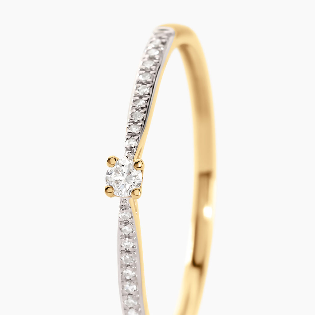 Bague Solitaire Hemera Or Jaune Diamant - Bagues solitaires Femme | Histoire d’Or