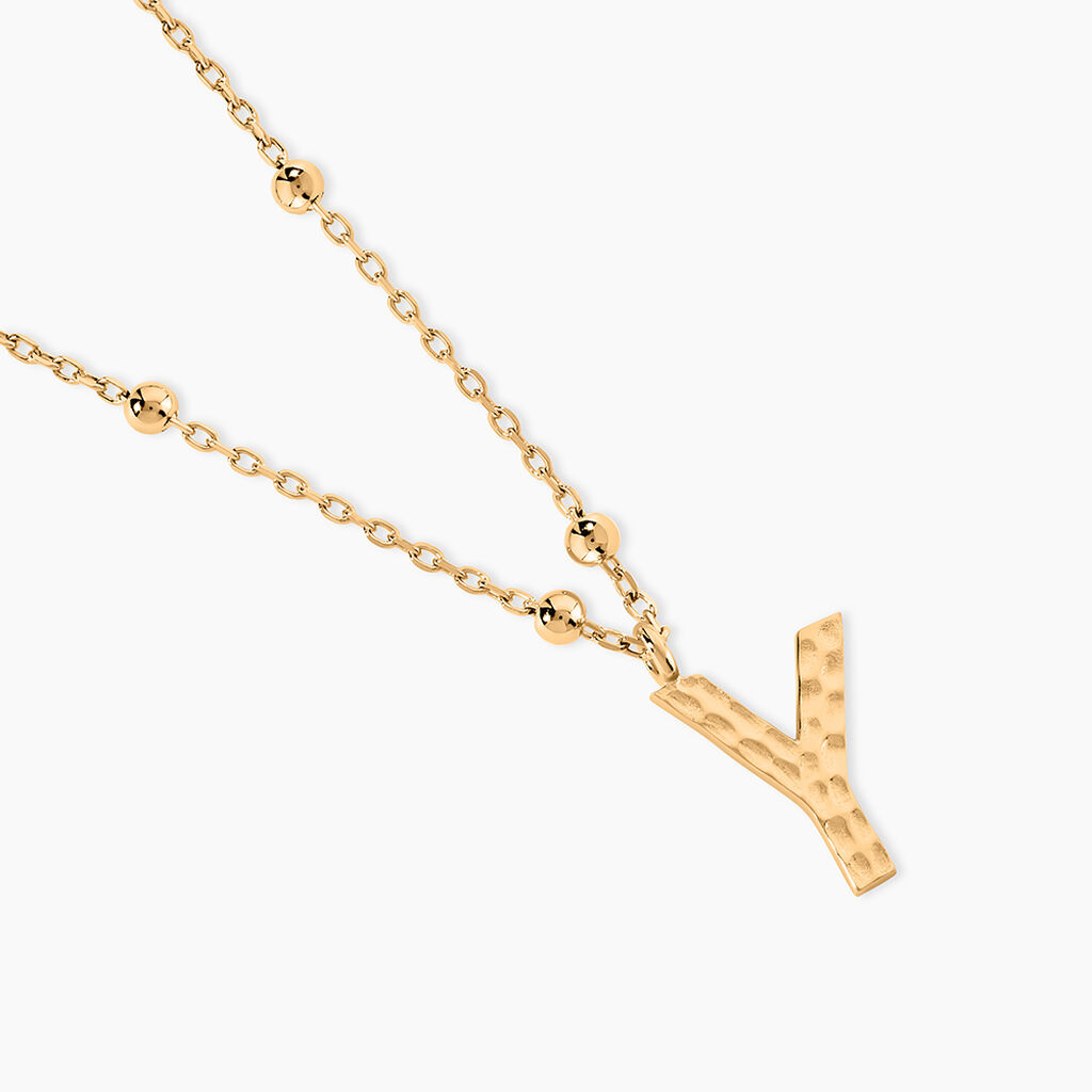 Collier Plaqu&eacute; Or Jaune Lettra - Bijoux sans pierre Femme | Histoire d&rsquo;Or
