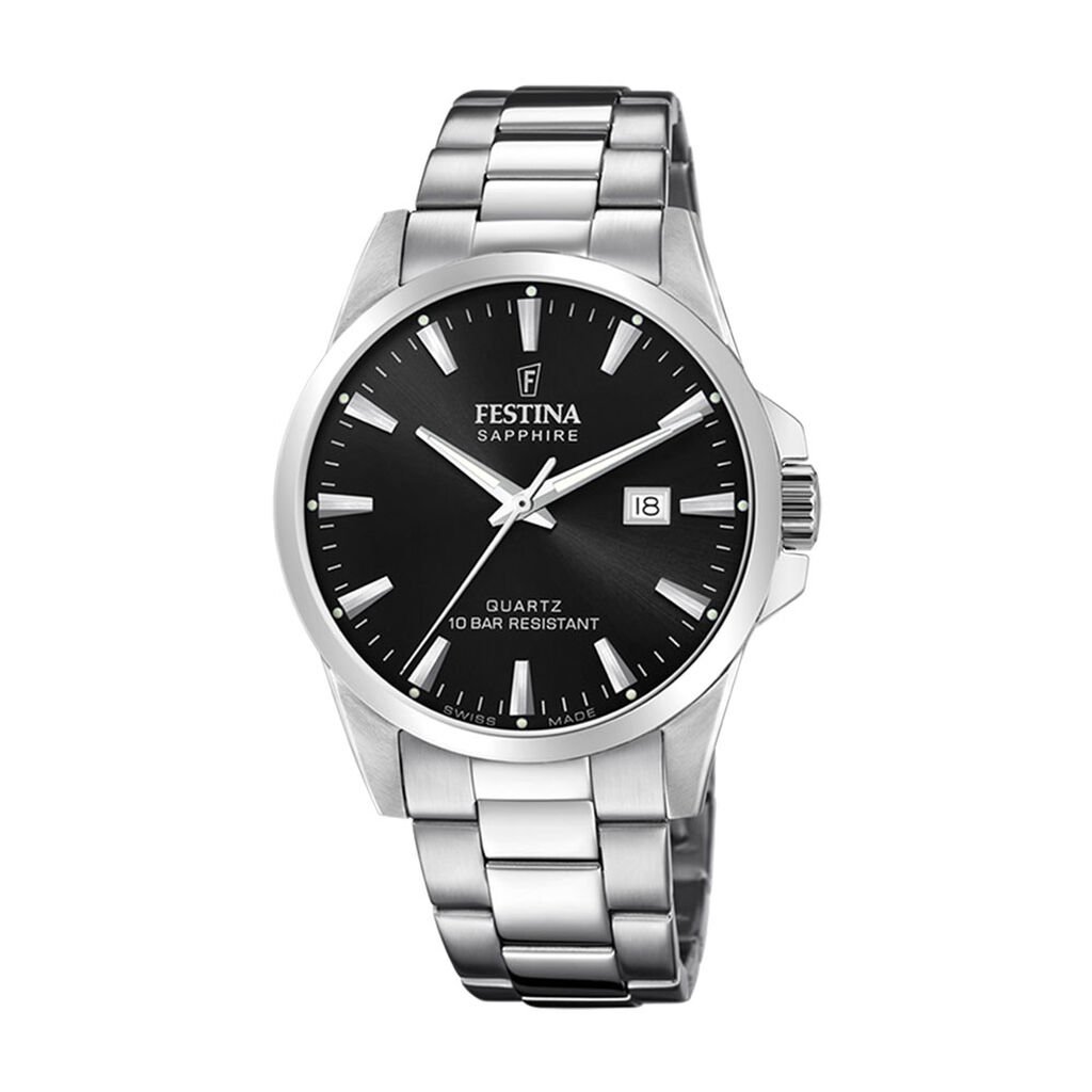 Montre Festina Swiss Made 41 Noir - Montres suisses Homme | Histoire d’Or