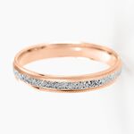 Alliance Caroline Sablee Demi Jonc Classique Or Bicolore - Alliances Femme | Histoire d&rsquo;Or