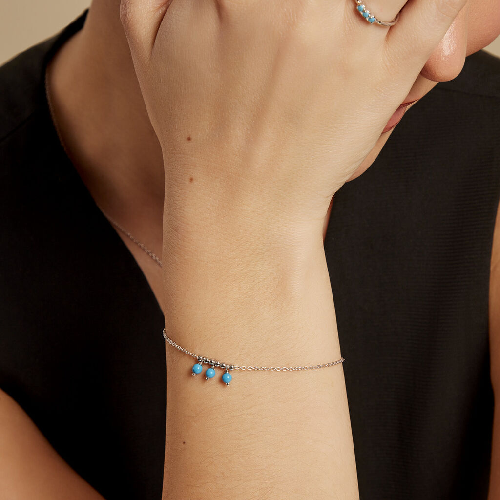 Bracelet Della Argent Blanc Turquoise - Bracelets Femme | Histoire d’Or