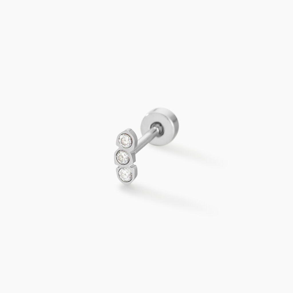 Piercing Pirias Acier Blanc Oxyde De Zirconium - Piercings d'oreilles Femme | Histoire d&rsquo;Or