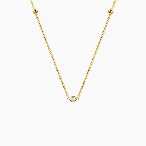 Collier Eva Acier Jaune Cristaux - Colliers pierre Femme | Histoire d&rsquo;Or