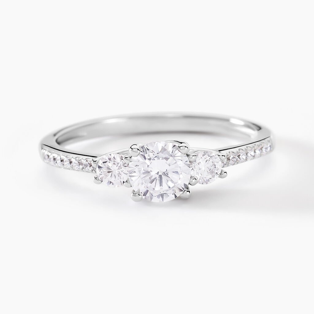 Bague Mallory Argent Blanc Oxyde De Zirconium - Bagues avec pierre Femme | Histoire d&rsquo;Or