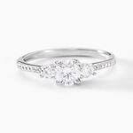 Bague Mallory Argent Blanc Oxyde De Zirconium - Bagues avec pierre Femme | Histoire d&rsquo;Or