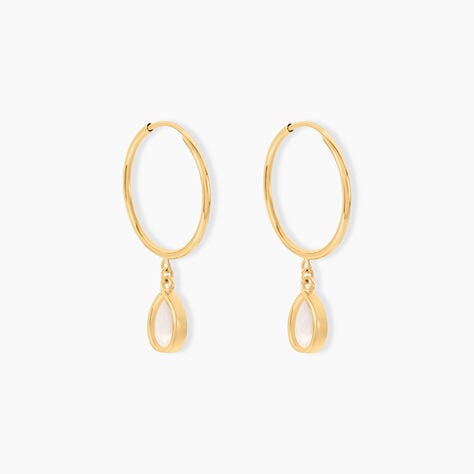 Cr&eacute;oles Bahman Or Jaune Nacre - Boucles d'oreilles cr&eacute;oles Femme | Histoire d&rsquo;Or