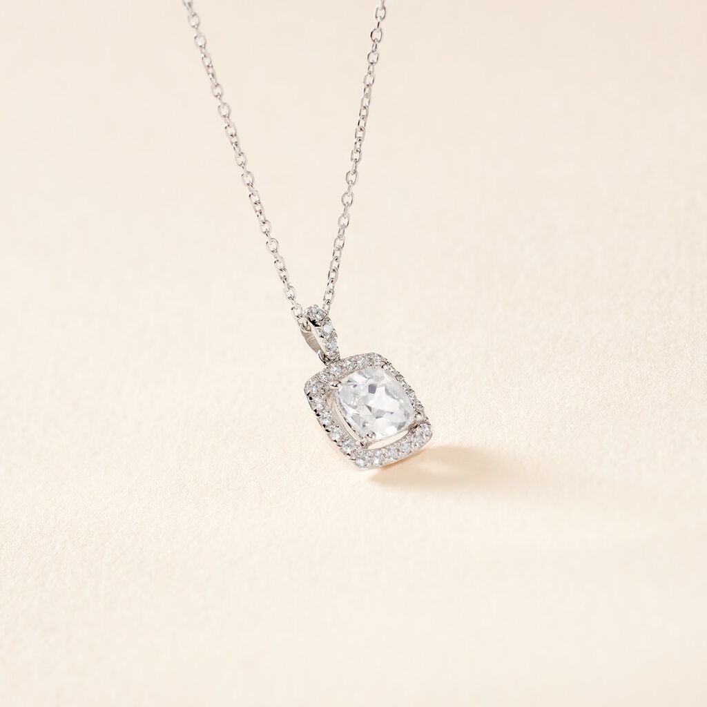 Collier Adrienne Or Blanc Oxyde De Zirconium - Colliers Femme | Histoire d&rsquo;Or