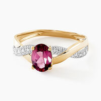 Bague Candice Or Jaune Rhodolite