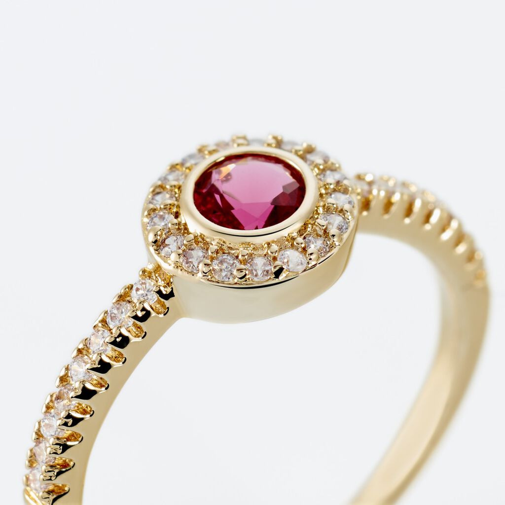 Bague Plaqué Or Eugenie Pierre Synthétique - Bagues avec pierre Femme | Histoire d’Or