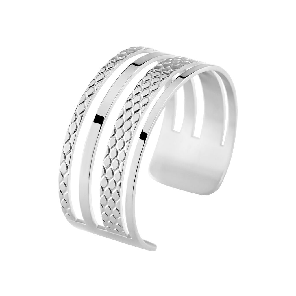 Bracelet Jonc Abram Acier Blanc - Bracelets Femme | Histoire d’Or