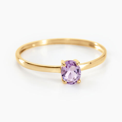 Bague Lily Or Jaune Amethyste - Bagues solitaires Femme | Histoire d&rsquo;Or