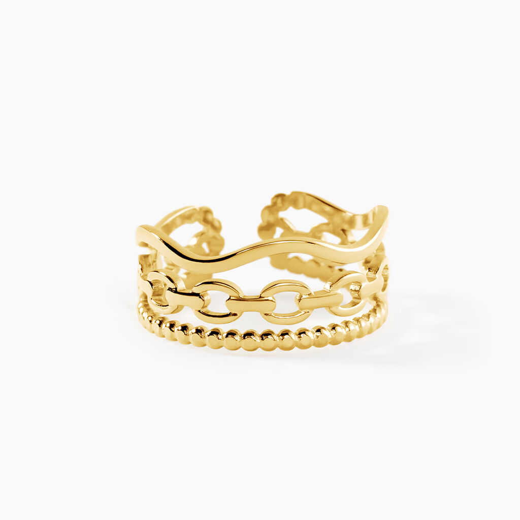 Bague Eva Acier Jaune - Bagues fantaisie Femme | Histoire d&rsquo;Or