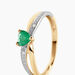 Bague Skylar Or Bicolore Emeraude Diamant - Bagues solitaires Femme | Histoire d’Or