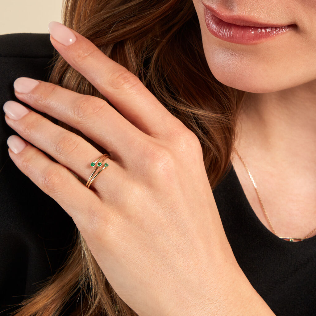 Bague Green Peas Or Jaune Emeraude - Bagues avec pierre Femme | Histoire d’Or