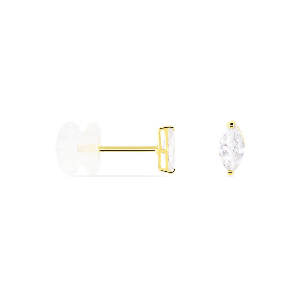 Boucles D'oreilles Puces Muflier Or Jaune Oxyde - Clous d'oreilles Femme | Histoire d’Or