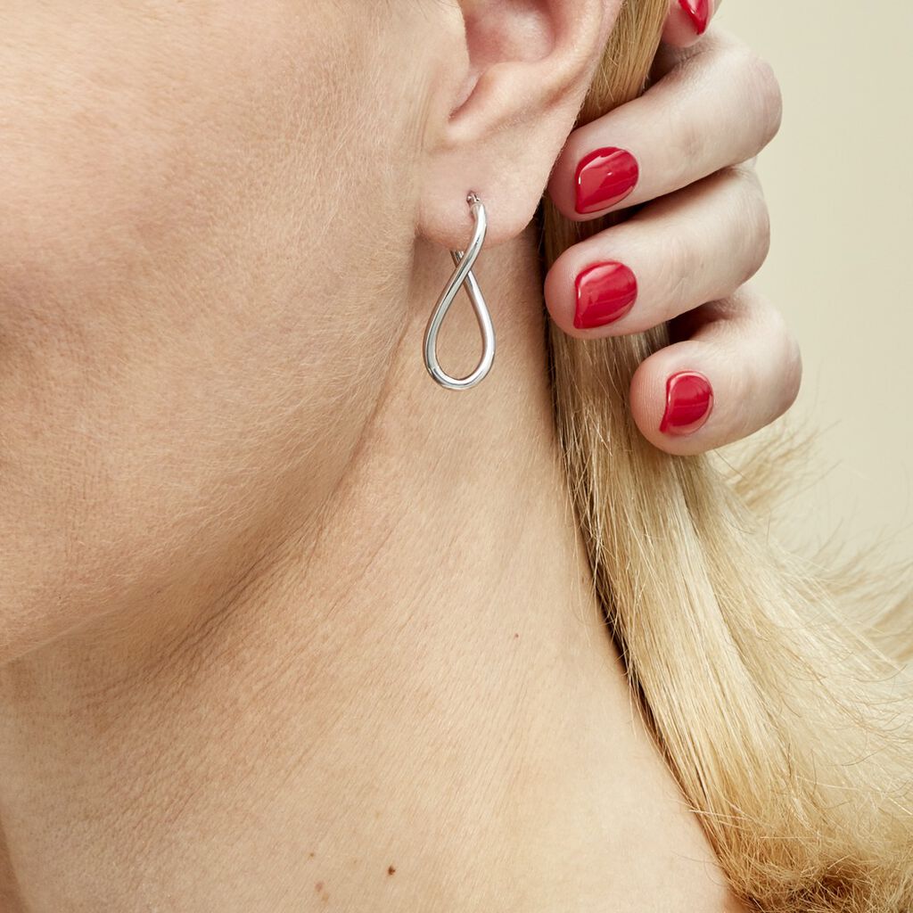 Créoles Hellen Or Blanc - Boucles d'oreilles créoles Femme | Histoire d’Or