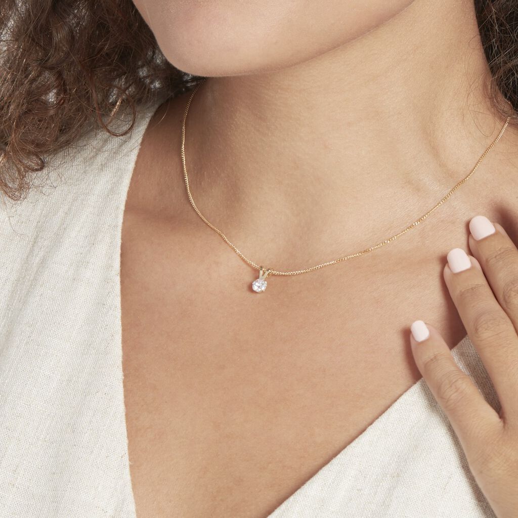 Pendentif Mabila Or Jaune Oxyde De Zirconium - Pendentifs Femme | Histoire d’Or