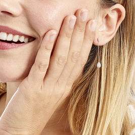 Boucles D'oreilles Pendantes Mariona Or Blanc Diamant - Boucles d'oreilles pendantes Femme | Histoire d’Or