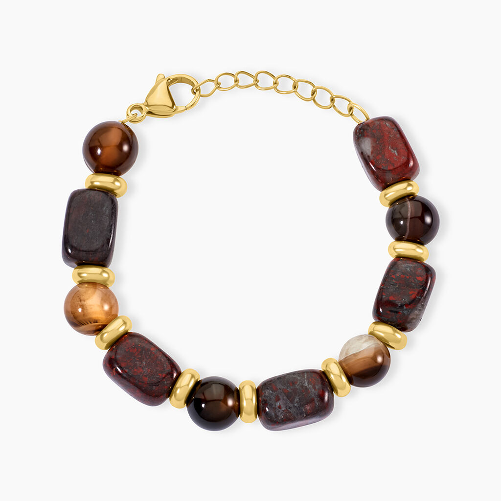 Bracelet Miky Acier Jaune Pierre De Synthese Agate - Bracelets Femme | Histoire d&rsquo;Or