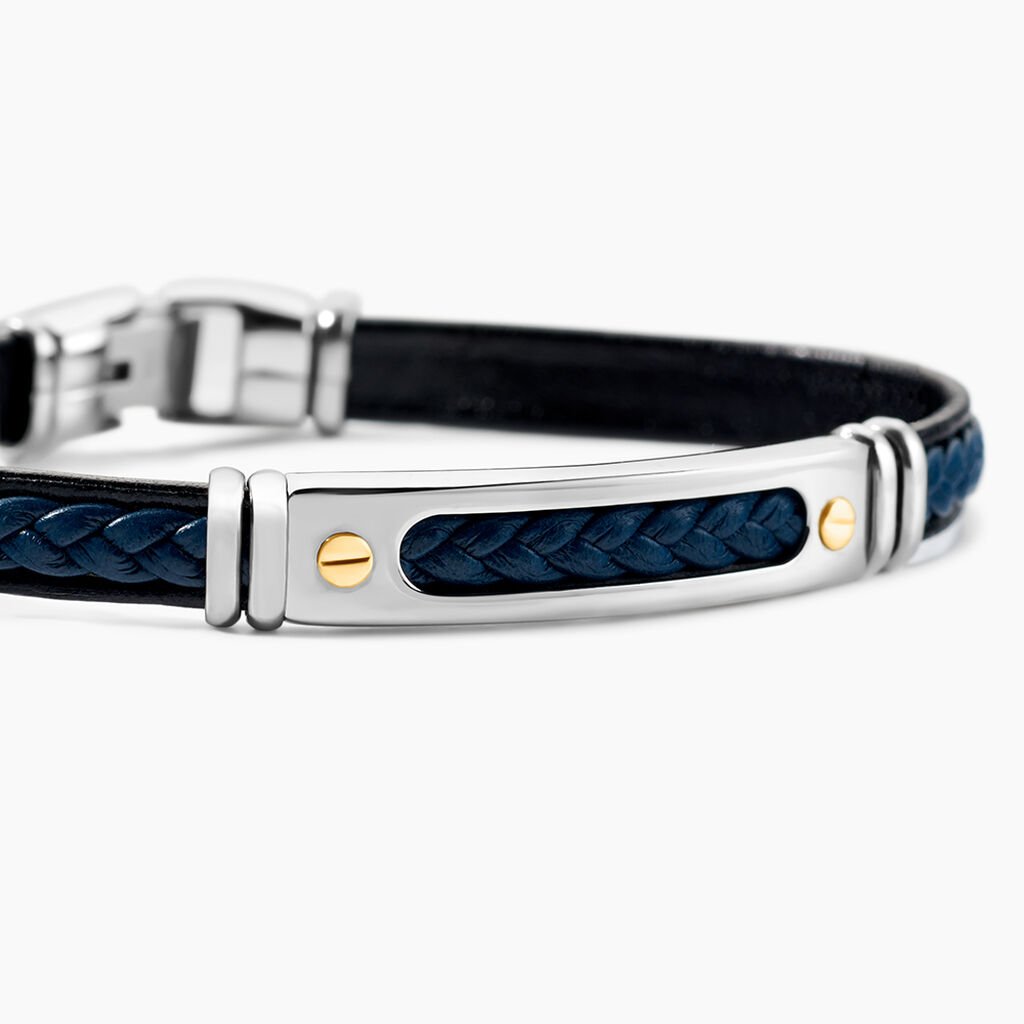 Bracelet Jourdan Cuir Bleu - Bracelets Homme | Histoire d’Or