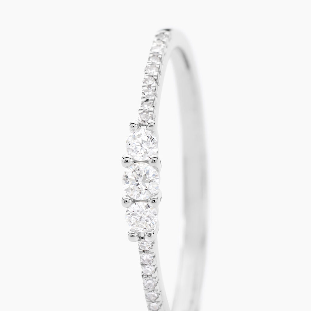 Bague Or Blanc Sabine Diamants - Bagues solitaires Femme | Histoire d&rsquo;Or