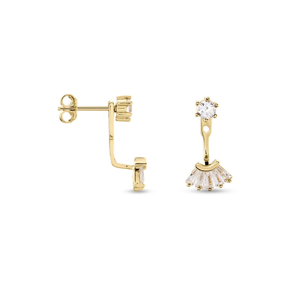 Bijoux D'oreilles Plaqué Or Jaune Allon Oxydes De Zirconium - Boucles d'oreilles fantaisie Femme | Histoire d’Or