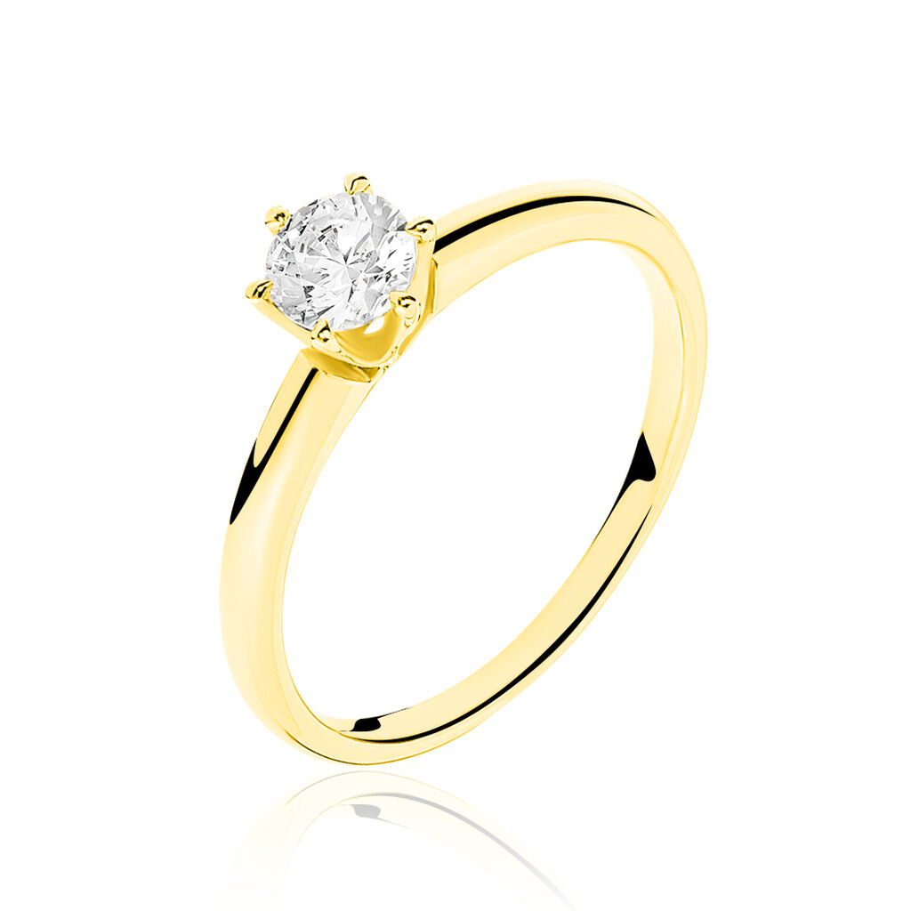Bague Solitaire Ruken Or Jaune Diamant - Bagues solitaires Femme | Histoire d’Or