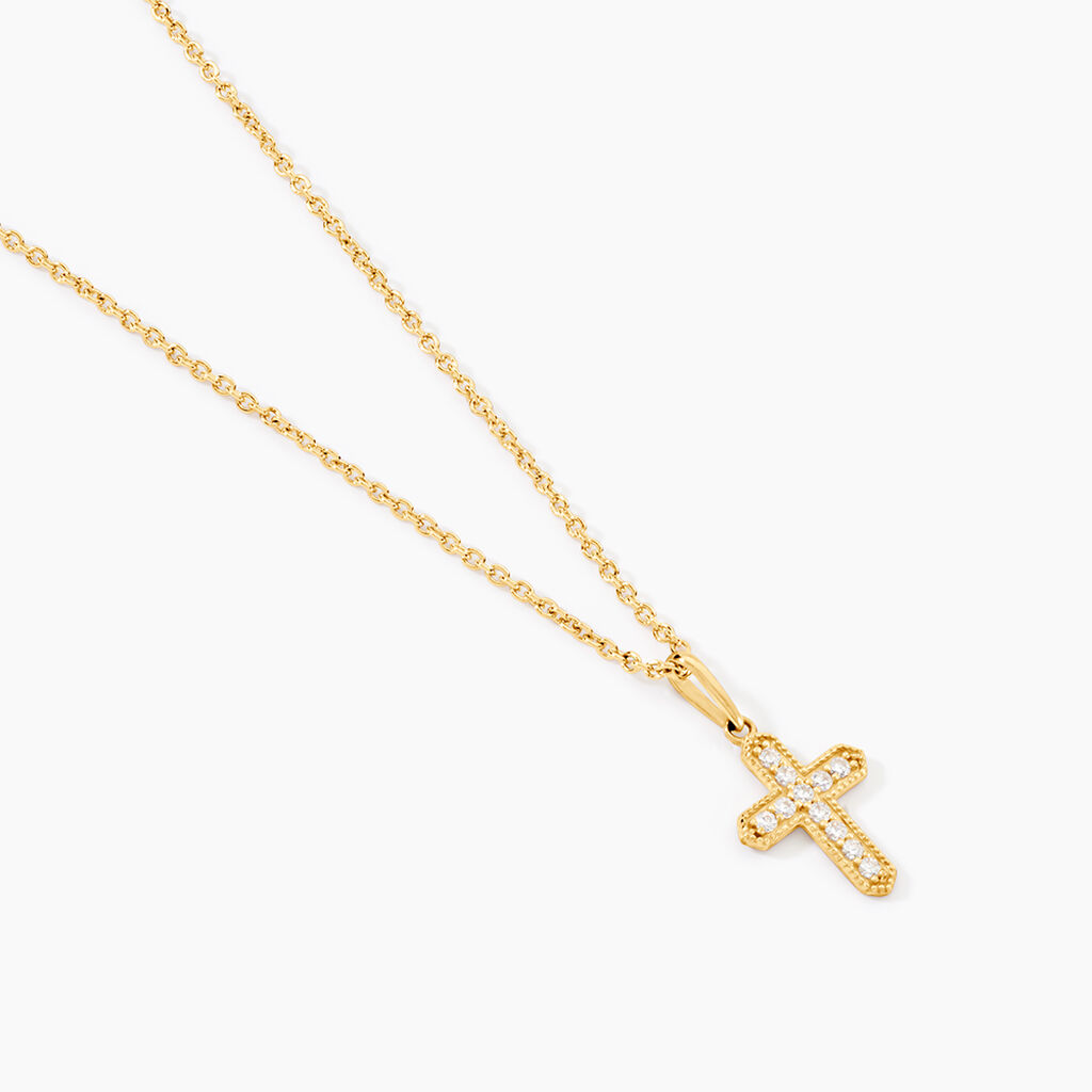 Pendentif Clodagh Or Jaune Oxyde De Zirconium - Pendentifs Communion Femme | Histoire d’Or