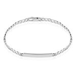 Bracelet Identit&eacute; Casper Argent Blanc - Gourmettes Femme | Histoire d&rsquo;Or