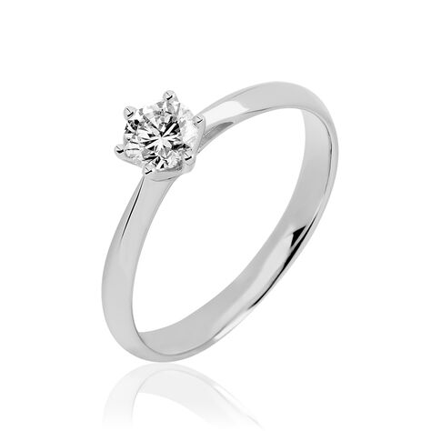 Bague Solitaire Veronika Or Blanc Diamant - Bagues solitaires Femme | Histoire d’Or