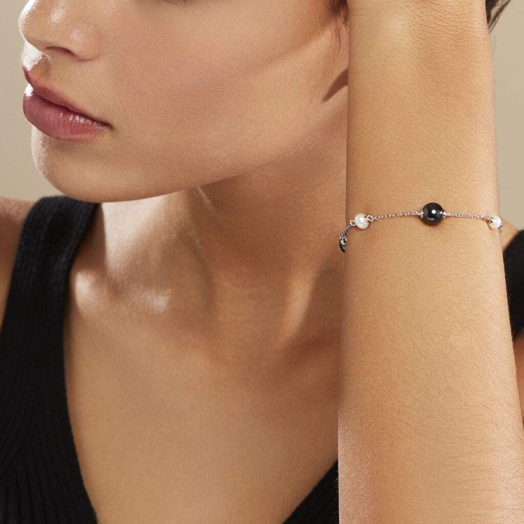 Bracelet Lucia Cera Argent Blanc Perle De Culture Et Céramique - Bracelets Femme | Histoire d’Or