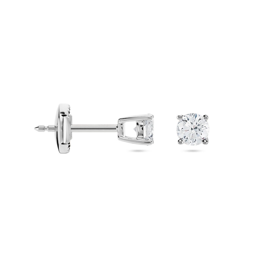 Boucles D'oreilles Puces Or Blanc Aphrodite Diamant - Clous d'oreilles Femme | Histoire d’Or
