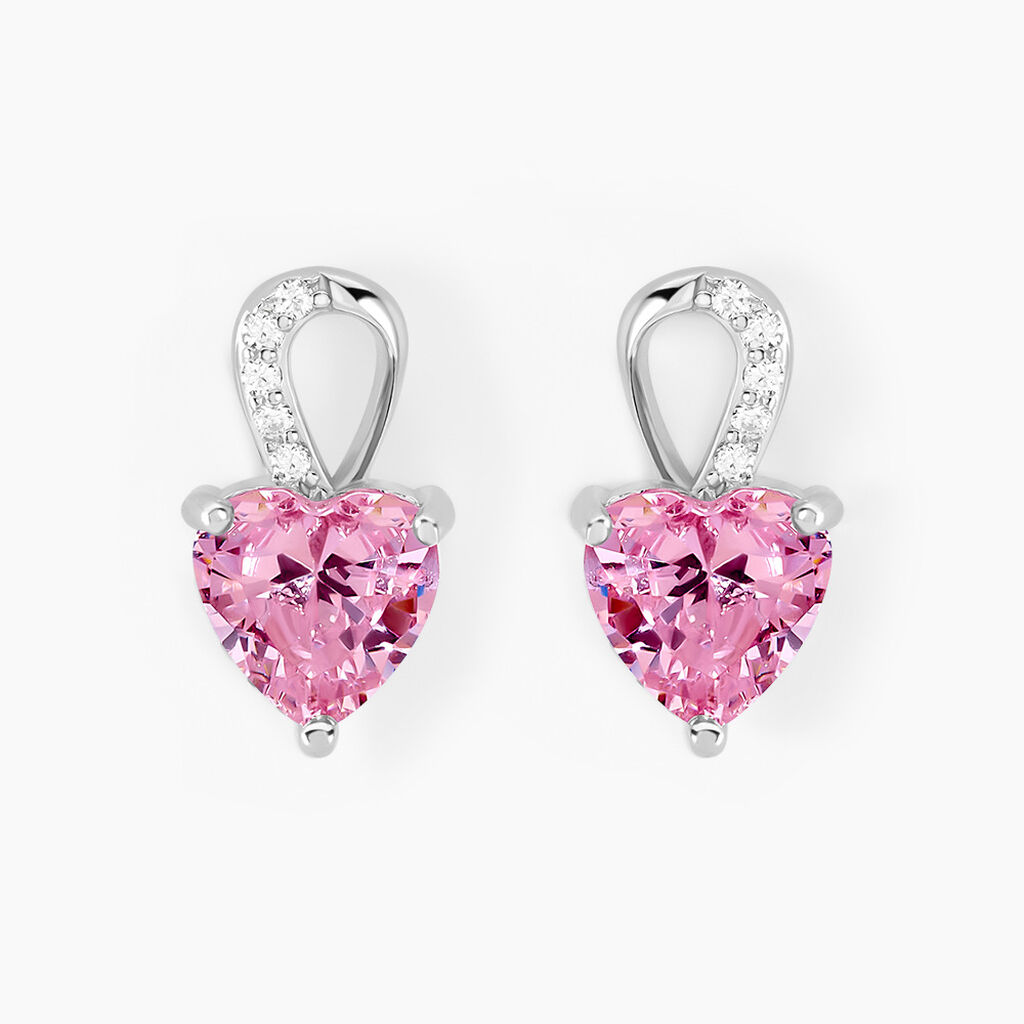 Boucles D’oreilles Puces Argent Blanc Atieno Oxyde De Zirconium