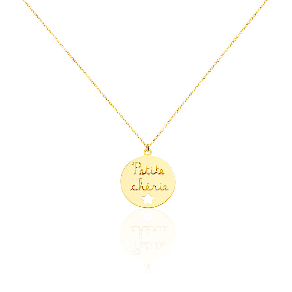 Collier Benedicte Message Or Jaune