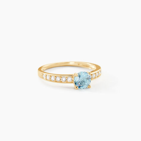 Bague Carrol Or Jaune Topaze Oxyde De Zirconium - Bagues solitaires Femme | Histoire d&rsquo;Or