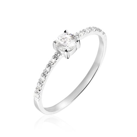 Bague Solitaire Servana Or Blanc Oxyde De Zirconium - Bagues solitaires Femme | Histoire d’Or