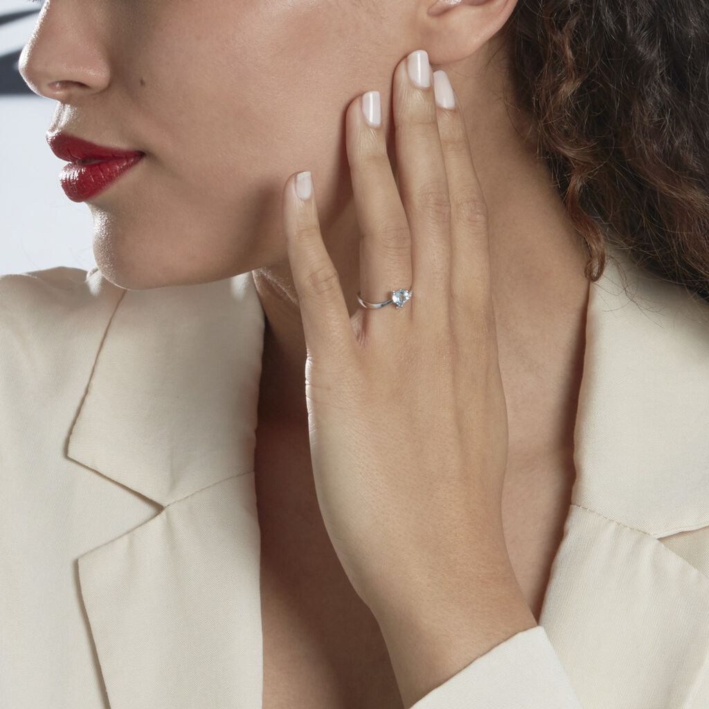 Bague Eva Or Blanc Topaze Et Diamant - Bagues solitaires Femme | Histoire d’Or