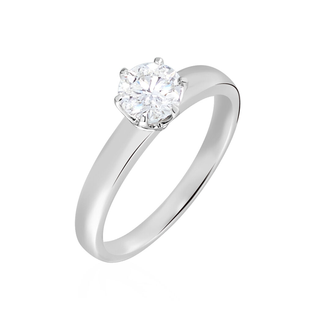 Bague Natalia Ld Platine Blanc Diamant Synthétique - Bagues solitaires Femme | Histoire d’Or