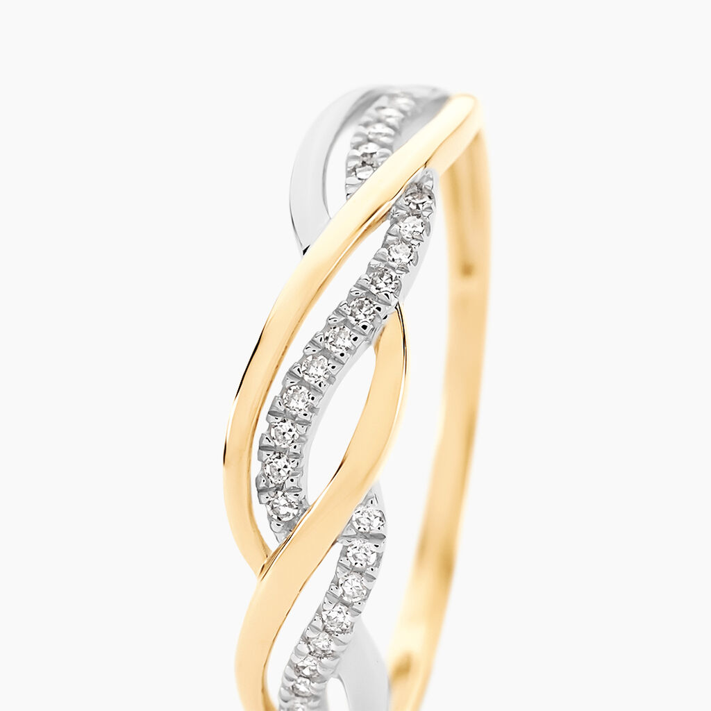 Bague Romane Or Jaune Diamant - Bagues avec pierre Femme | Histoire d&rsquo;Or