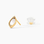 Boucles D'Oreilles Puces Chelo Or Jaune Nacre Oxyde De Zirconium - Clous d'oreilles Femme | Histoire d&rsquo;Or