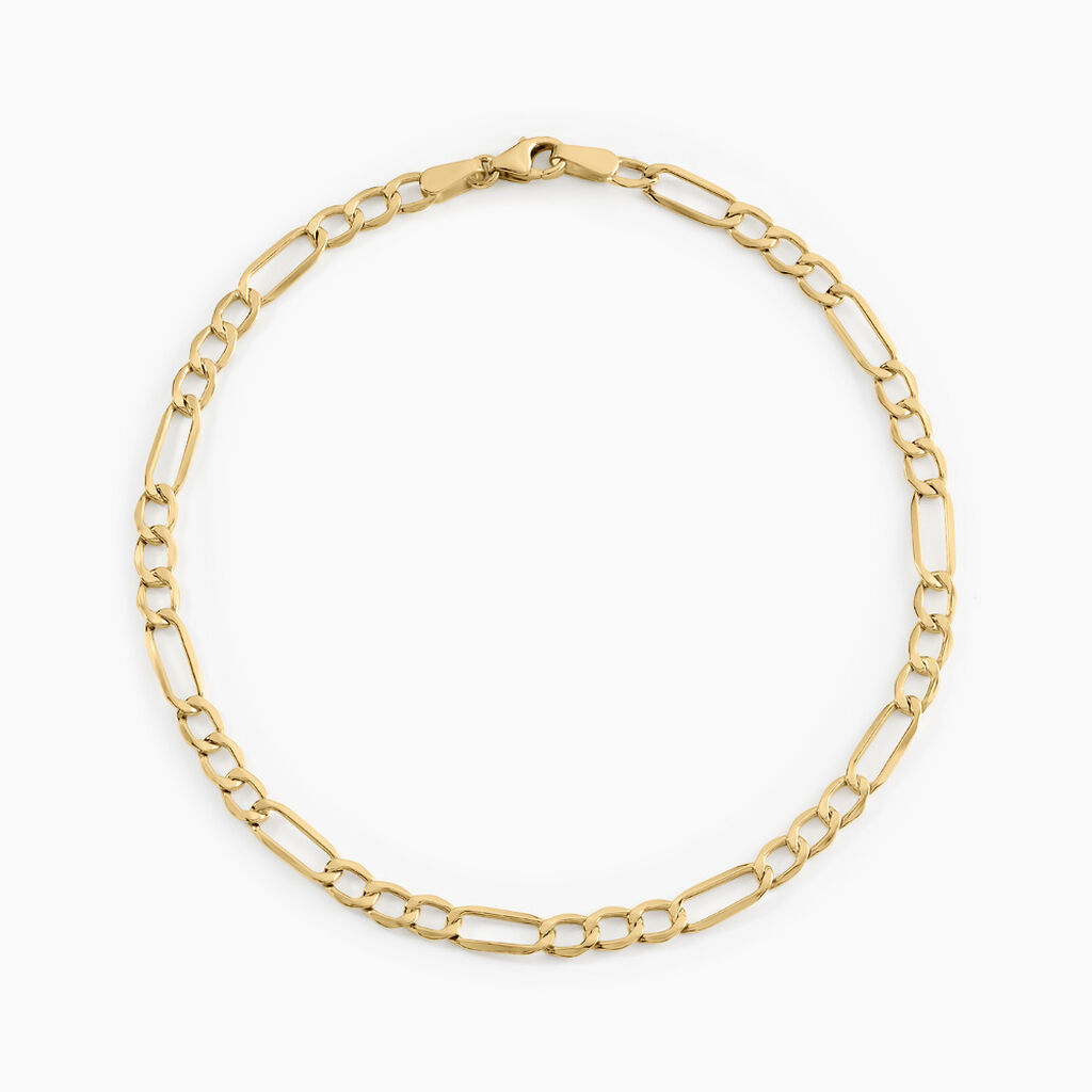 Bracelet Cameo Maille Alternée 1/3 Or Jaune