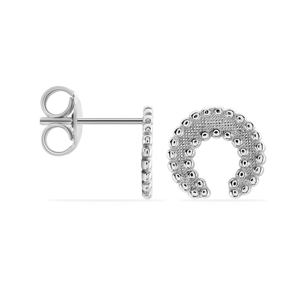 Boucles D'oreilles Puces Vaea Argent Blanc - Boucles d'oreilles fantaisie Femme | Histoire d’Or