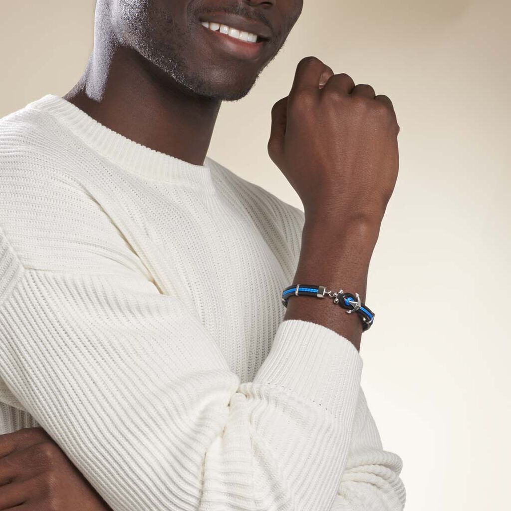 Bracelet Acier Blanc Penda - Bracelets cordon Homme | Histoire d’Or